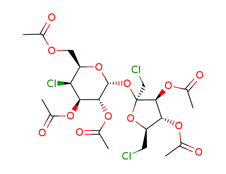 2,3,6-tri-O-acetyl-4-chloro-4-deoxy-α-D-galactopyranosyl 3,4-di-O-acetyl-1,6-dichloro-1,6-dideoxy-β-D-fructofuranoside