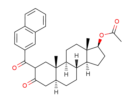 Acetic acid (5S,8R,9S,10S,13S,14S,17S)-10,13-dimethyl-2-(naphthalene-2-carbonyl)-3-oxo-hexadecahydro-cyclopenta[a]phenanthren-17-yl ester