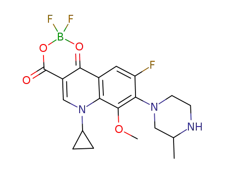 1-cyclopropyl-7-(3-methylpiperazin-1-yl)-6-fluoro-8-methoxy-4-oxo-1,4-dihydro-3-quinoline carboxylic acid boron difluoride chelate